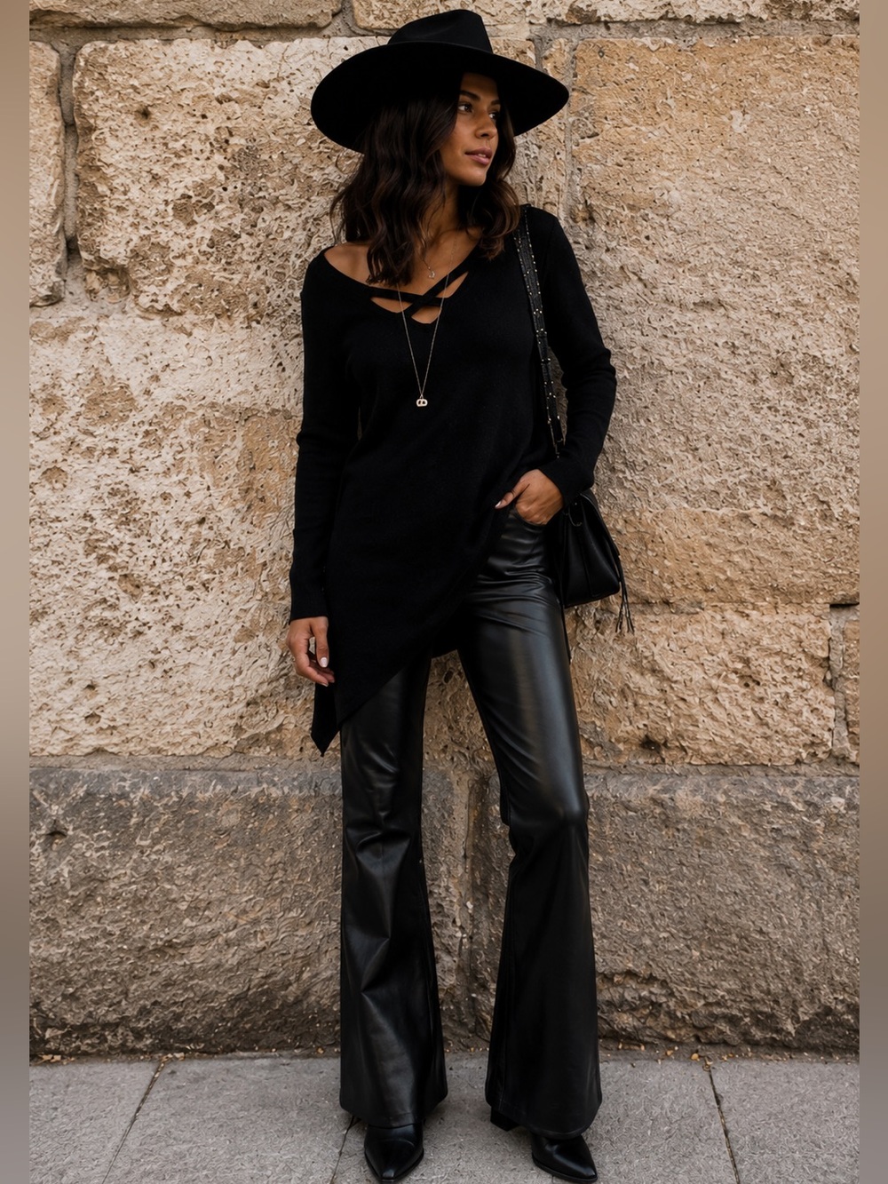 Free People Crisscross front knit tunic